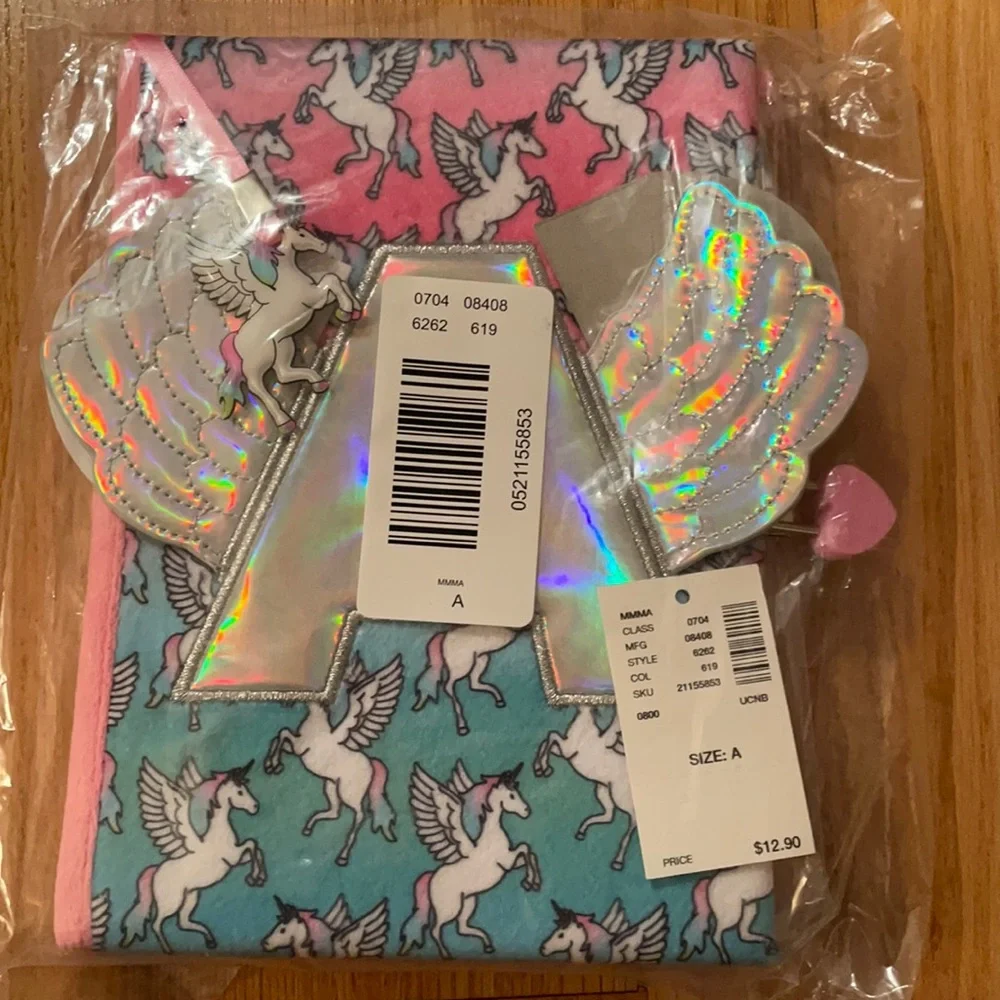 NWT JUSTICE Unicorn 🦄 Letter A Diary with Lock